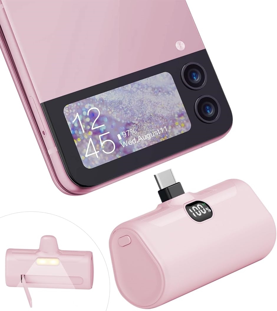 モバイルバッテリー 5000mAh Type-Cコネクター内蔵 直接充電 急速充電