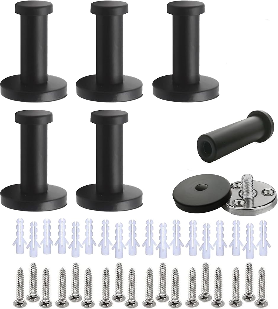 耐5kg ステンレス 壁フック 6本セット 3点ネジ アンカー 固定