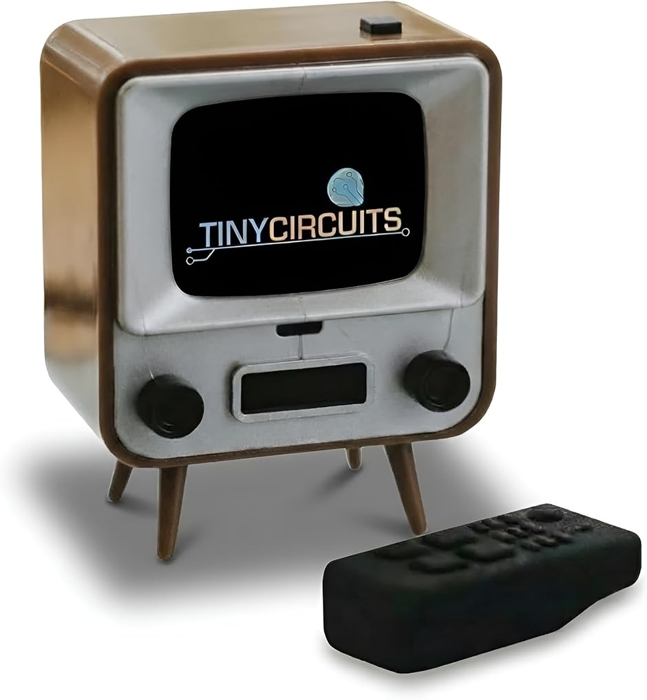 TinyTV 2 ポータブルレトロミニテレビ (ブラウン) : スピード発送