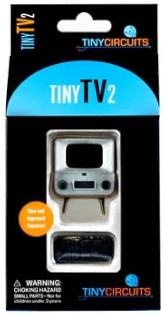 TinyTV 2 ポータブルレトロミニテレビ (ブラウン) : スピード発送