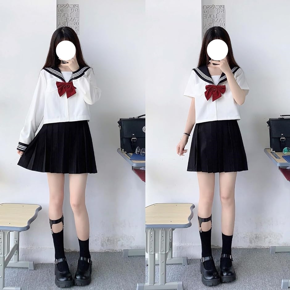 JKコスプレ 3点セット セーラー服 制服 女子高校生 コスチューム 半袖