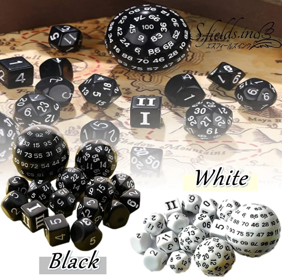 100面ダイス 多面体サイコロセット 百面ダイス 15個入り 3〜10面 20 30