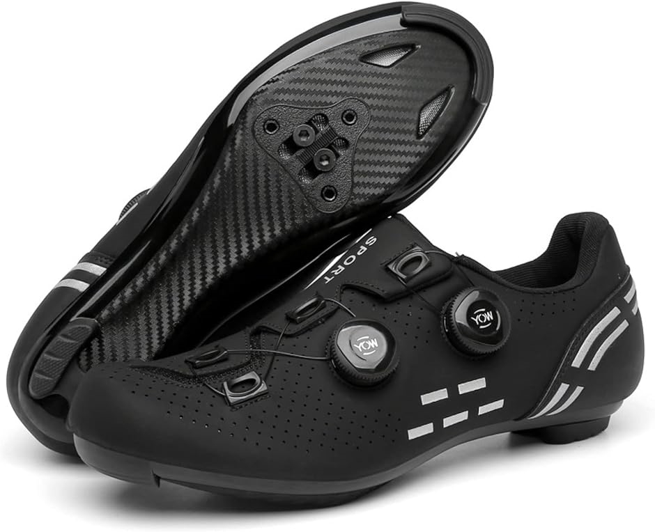 ロードシューズ ビンディング サイクル 靴 SPD SL LOOK 対応 25.0cm 40( ブラック,  25.0 cm)｜horikku