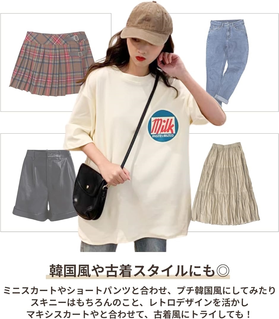 tシャツ レディース 半袖 ゆったり ロゴ トップス オーバーサイズ ティーシャツ ルームウェア( ホワイト,  XL)｜horikku｜06