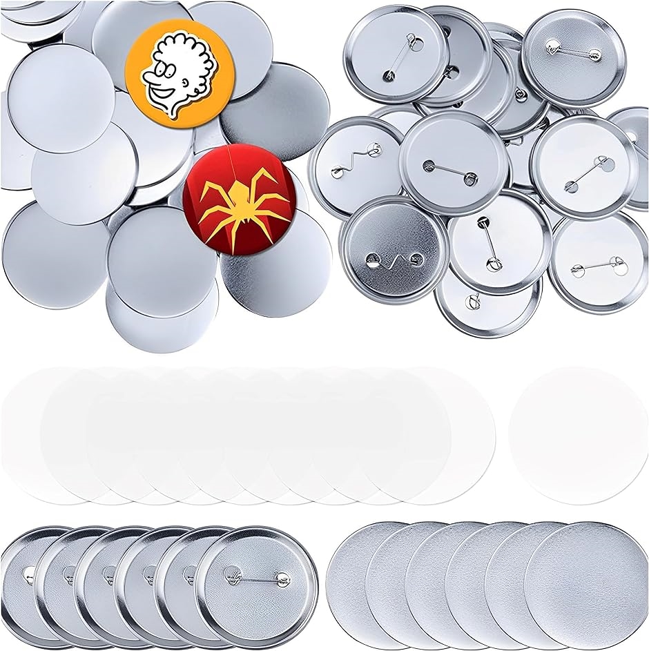 缶バッジ 素材 セット 缶バッジマシーン用 パーツ 100個 φ32mm 保護