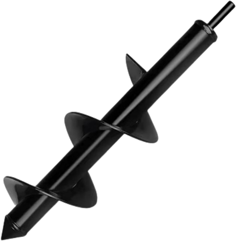 アースドリル アースオーガー ビット 穴掘り器 六角軸 インパクト 園芸 φ8x30cm( 黒)｜horikku