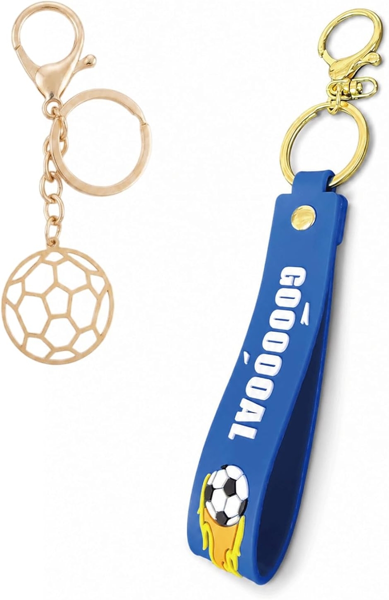 キーホルダー セット サッカーボール キーリング 鍵 バッグ カバン プレゼント 景品 (マルチカラー, サッカー4)