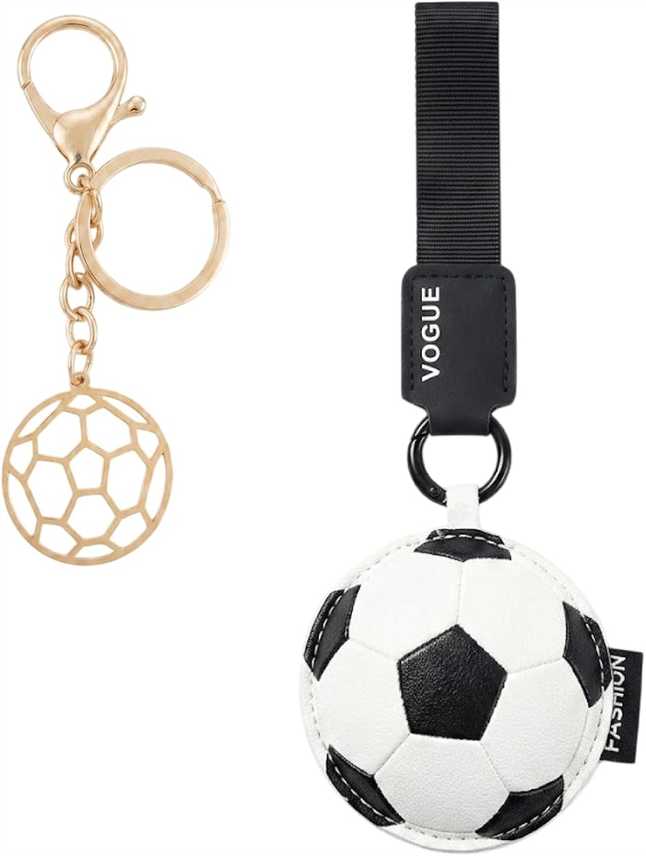 キーホルダー セット サッカーボール キーリング 鍵 バッグ カバン プレゼント 景品 (マルチカラー, サッカー3)