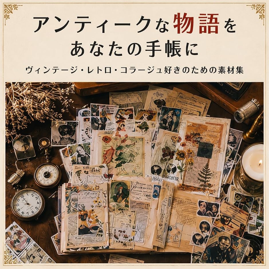 コラージュ シール 素材紙 200枚 セット フレークシール デザイン