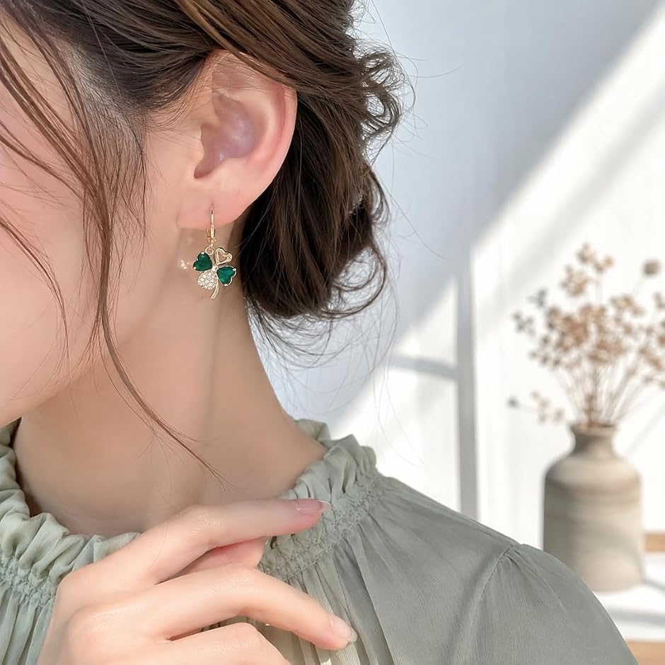 ピアス レディース リングピアス 四つ葉のクローバー クローバー