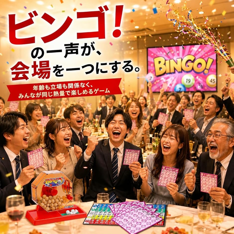ビンゴマシーン 手動 コンパクト セット ビンゴカード付き 番号ボール1