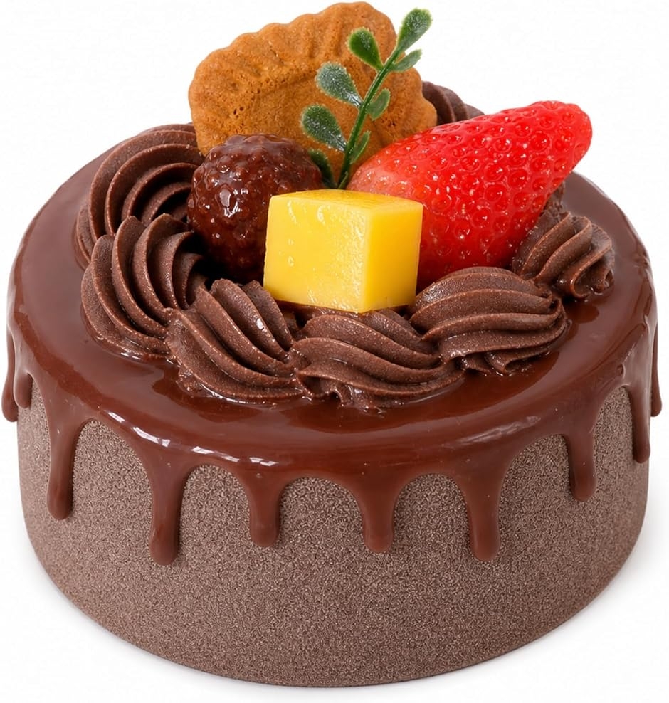 食品サンプル チョコレートケーキ フェイクケーキ 4インチ リアル クレイケーキ 撮影小道具 置き物 ディスプレイ デコレーションケーキ