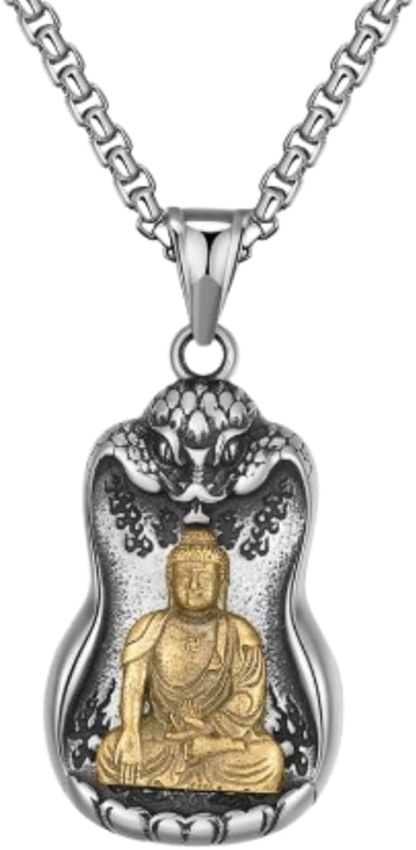 仏像ネックレス メンズ 仏像モチーフ ペンダント チェーン付属60cm