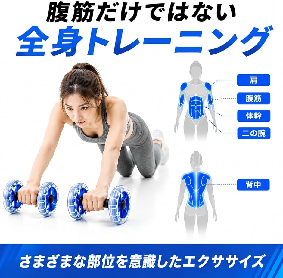 腹筋ローラーアブローラー 静音 体幹 筋トレ 自宅 トレーニング ダブル