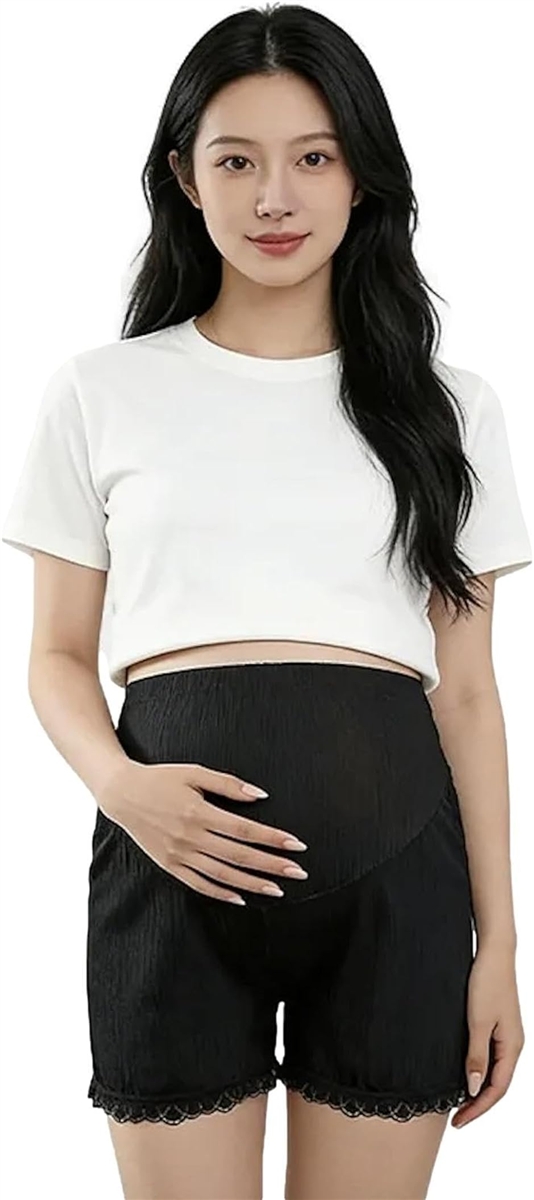 ペチパンツ マタニティ インナー ペチコート 妊婦下着 調整可能 部屋着 産前 産後 (ブラック,  M)