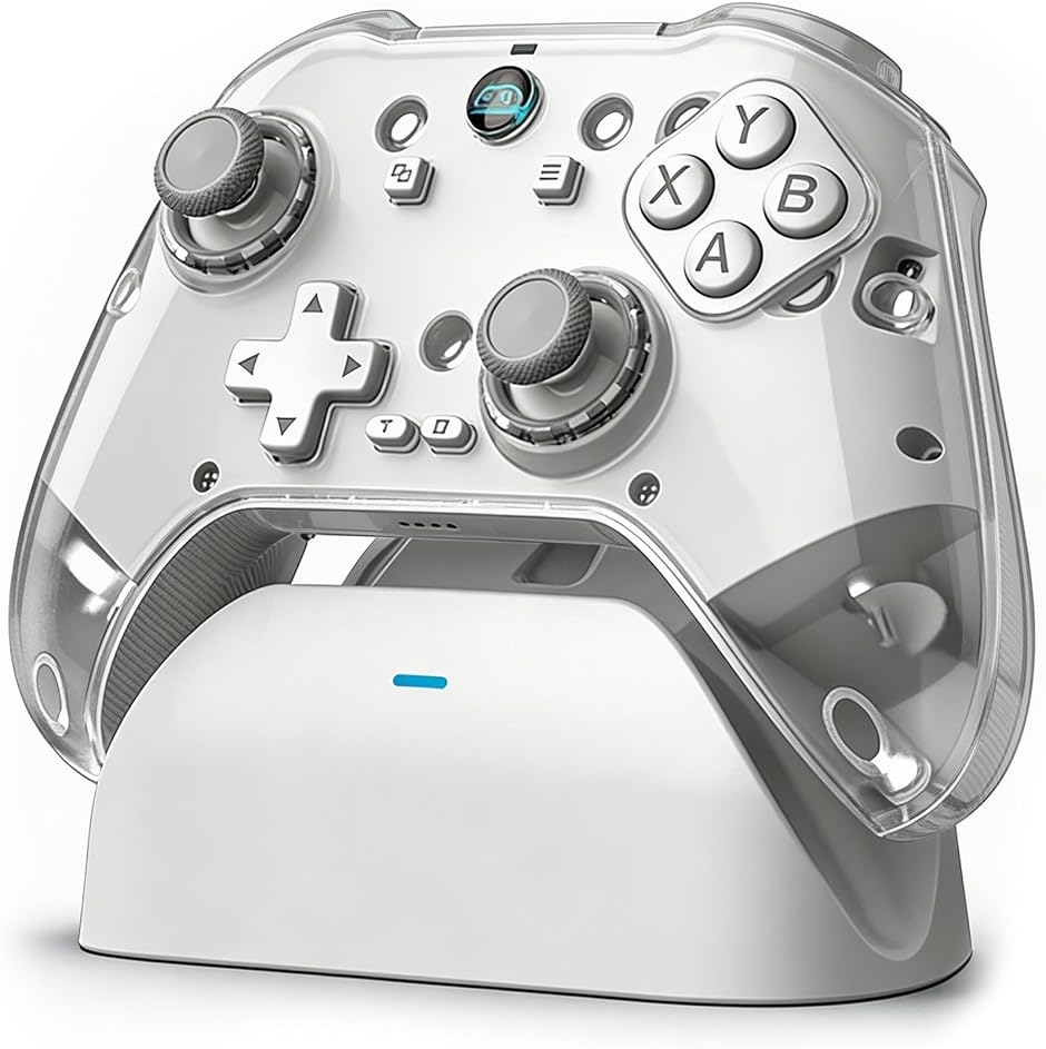�R���g���[���[ ps4 switch TURBO�A�� �w�ʃ{�^�� �}�N���@�\ 2.4G���V�o�[�t�� RGB���C�g (�z���C�g)