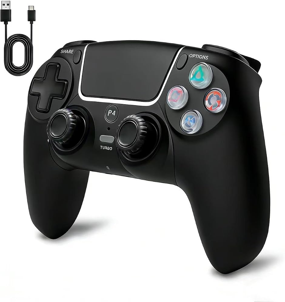 PS4コントローラー pc ワイヤレス 連射 Turbo 大容量バッテリー 6軸