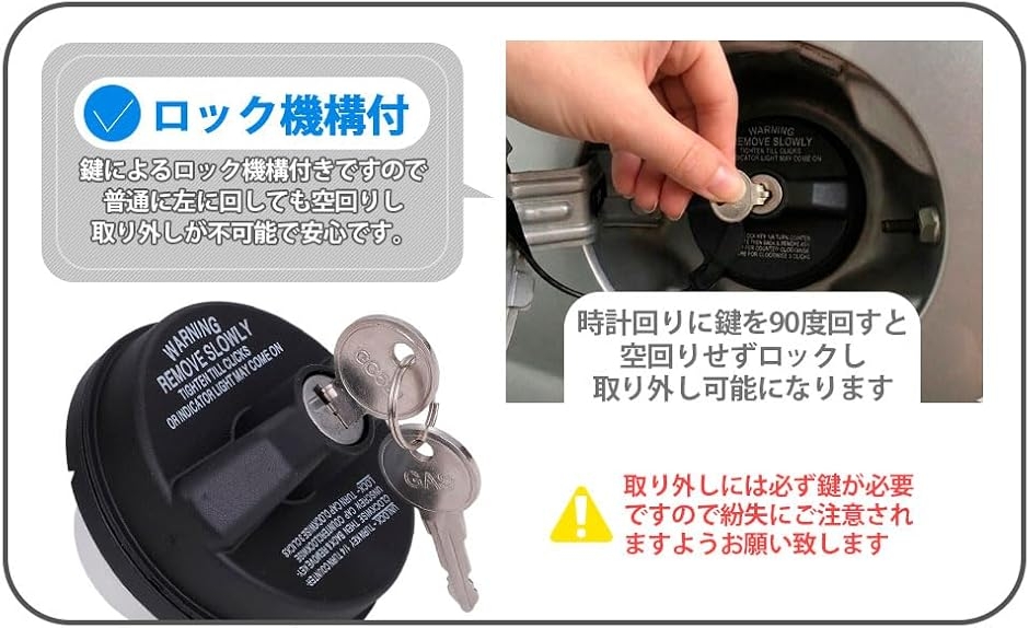 互換品】フューエルキャップ ガソリン タンクキャップ ブラック 英文字