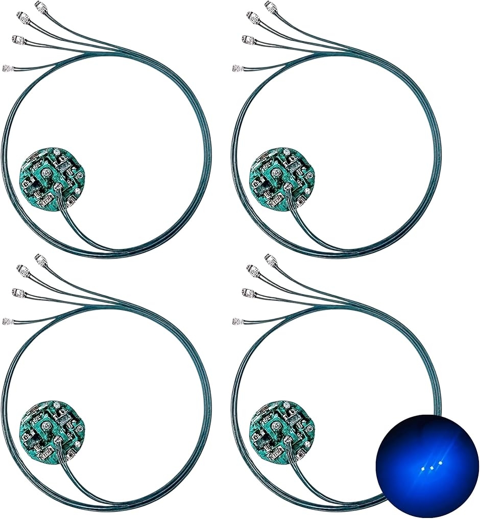 LED �����^ �d�� ���[�h�� 4�{ ���C�X�C�b�` 4�Z�b�g �_�� �_�� �{�^���d�r CR927�Ή� �͌^ �v�����f�� (�u���[ 4)