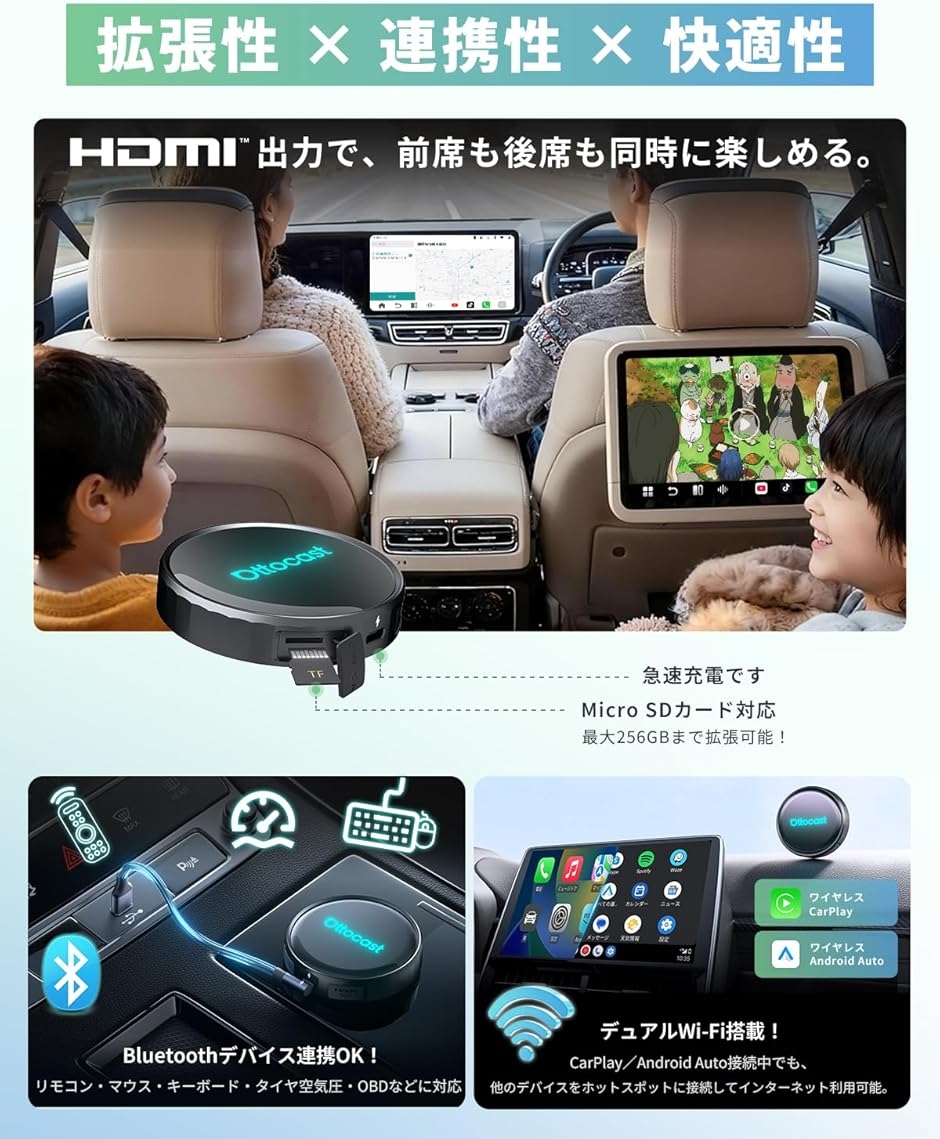 【美品】Ottocast P3 Android カーアダプター OTTOCAST (オットキャスト) OttoAiBox P3 アンドロイドカーアダプター