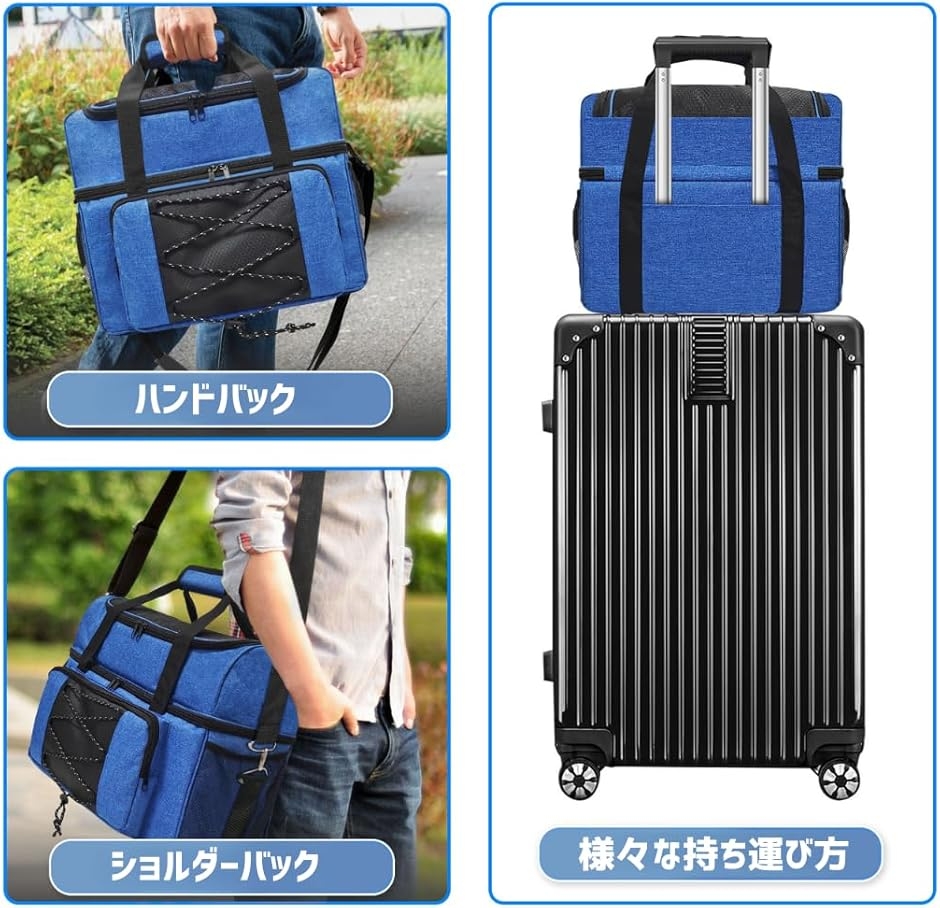 【新品/未使用】STORM ボウリング用バッグ 青 2個収納 ボウリング バッグ 2個用 大容量 シューズ収納 ショルダーベルト
