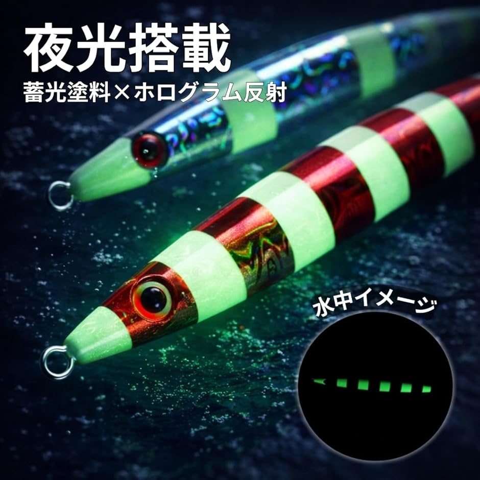 ルアー メタルジグ 5本セット 5色 夜光 遠投 青物 ブリ 太刀魚 ヒラメ