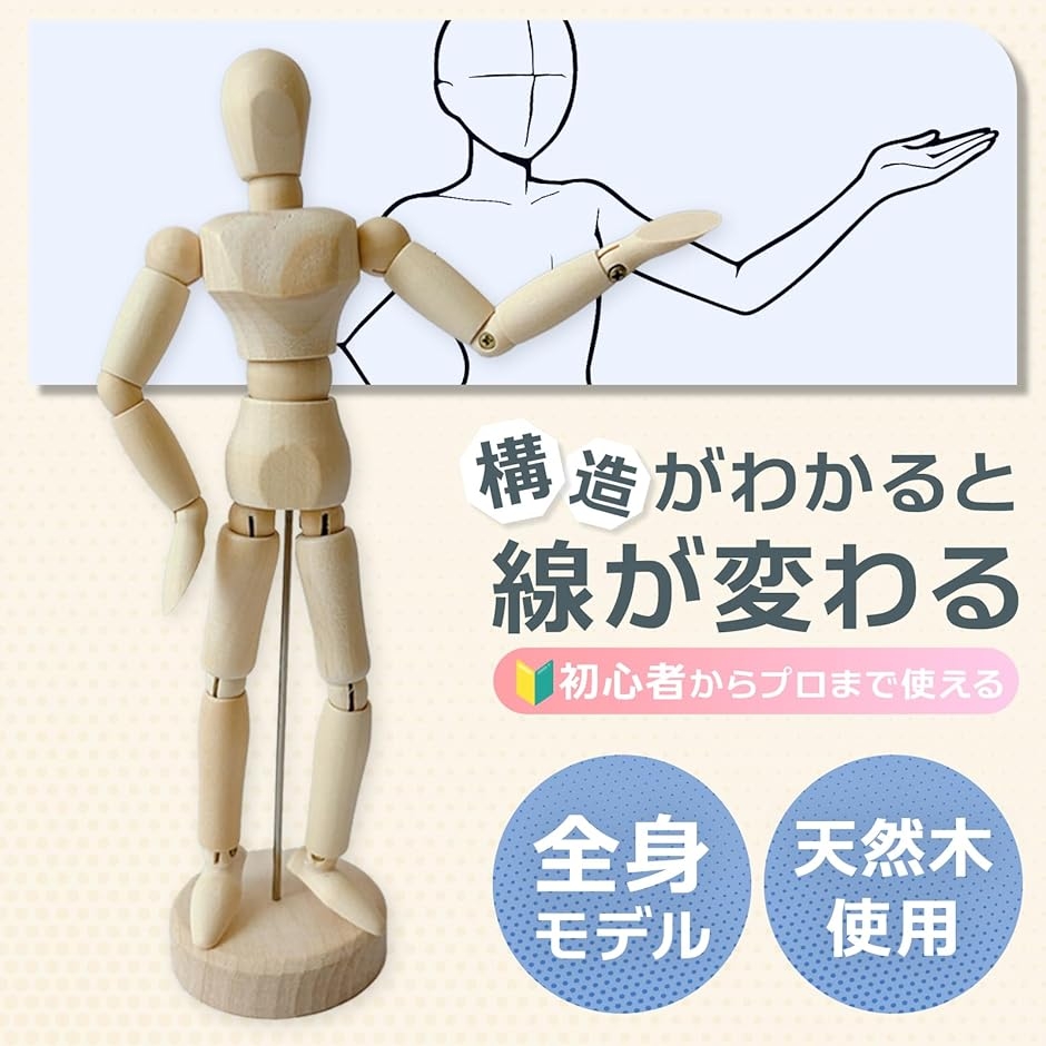 デッサン人形 デッサンドール モデル 全身 可動 関節 美術 国内検品