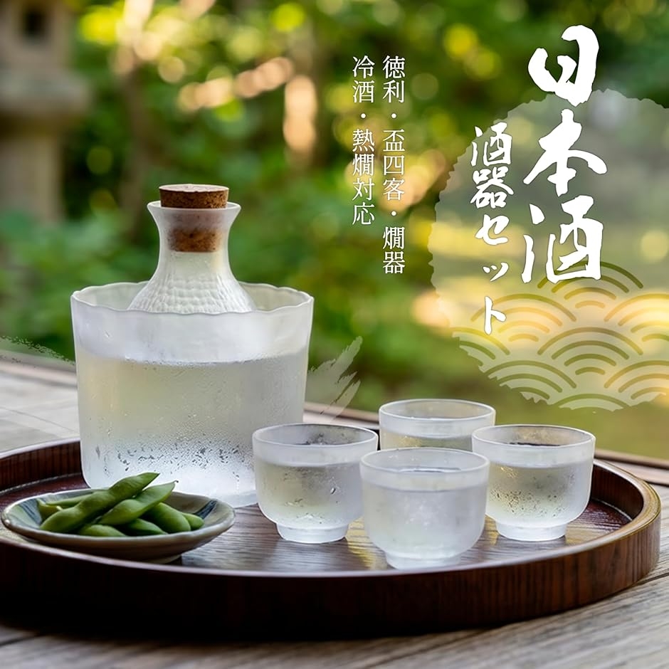 日本酒セット 冷酒器セット 耐熱ガラス ホウケイ酸ガラス 徳利 盃 6点