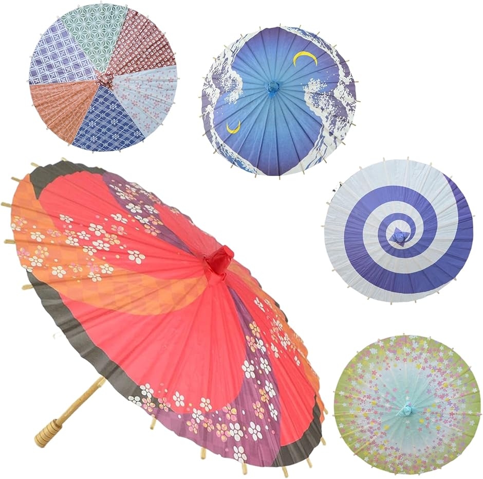 七五三　フルセット　和傘　髪飾りつき　美品 ミニ和傘 セット 和柄 番傘 飾り用 七五三 撮影 小道具 紙傘 和室 装飾