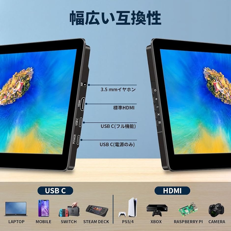 ミニ モニター 8 インチ タッチパネル FHD 1920x1200 小型モニター USB