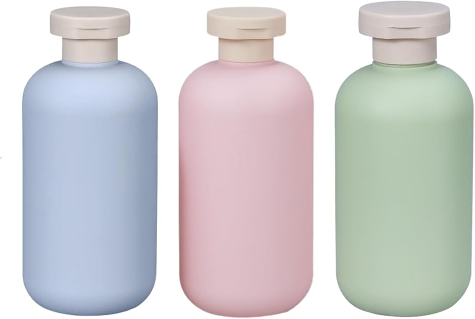 シャンプーボトル 旅行用 トラベルセット ボディソープ 詰め替えボトル 300ml (ピンク，グリーン，ブルー,  14.1x6.5cm)