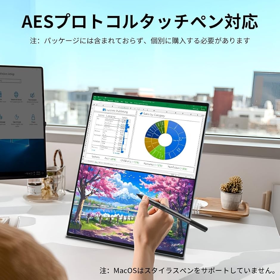 デュアル モバイルモニター 有機el 2画面 自立型 デュアルディスプレイ