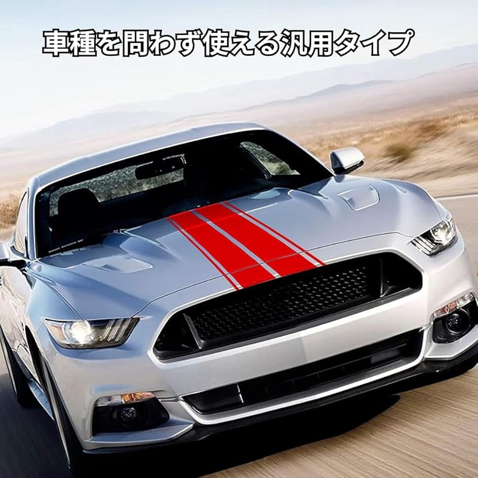 ブラック流線型シート ストライプデザイン ステッカー 車 ボディ ストライプデザイン ボンネット レーシング
