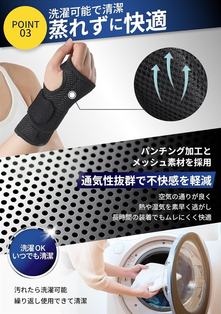手首 サポーター 固定 Wプレートで360°強力固定TFCC ねんざ ベルト