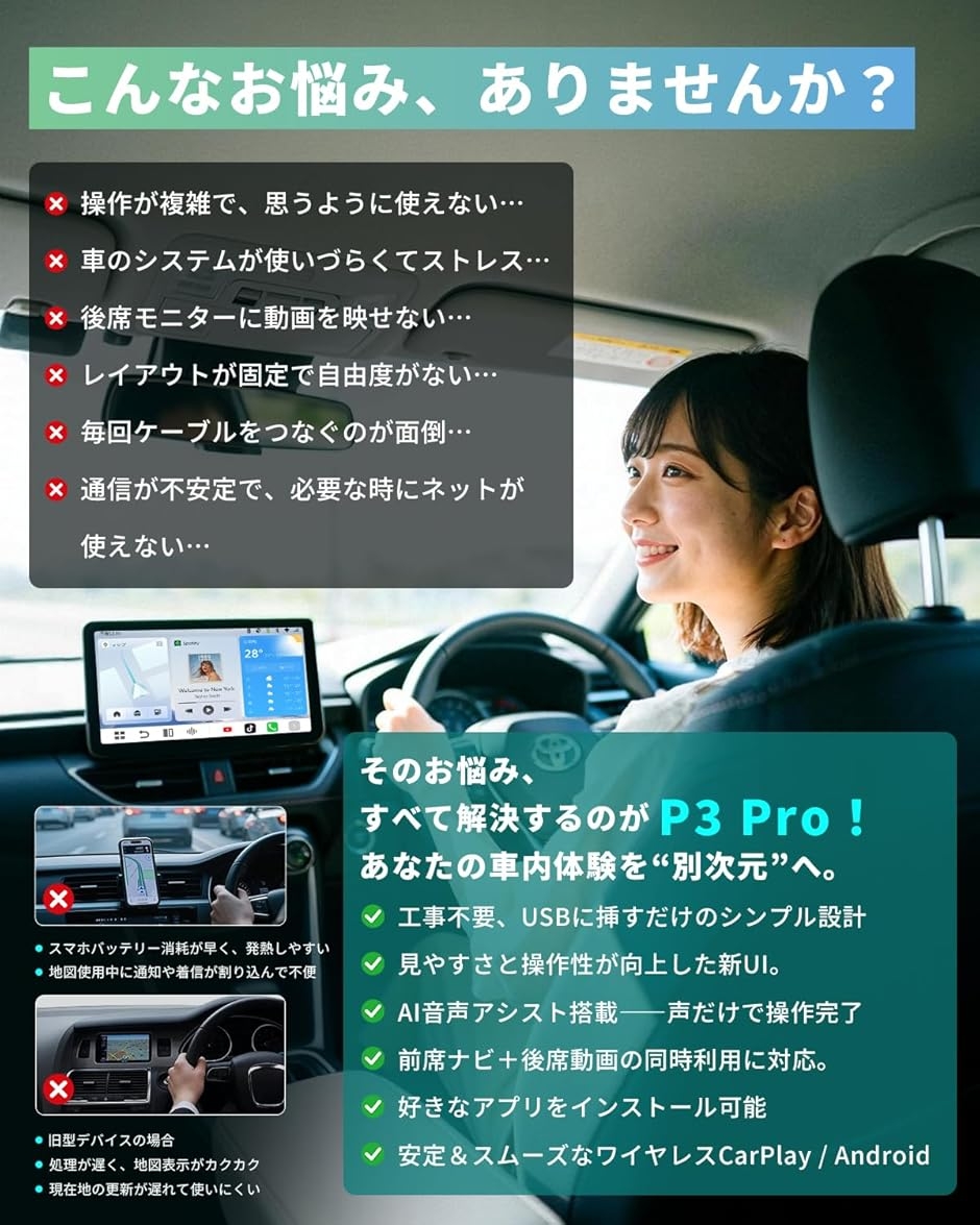 公式Ottocast P3 Pro オットキャスト OttoAibox 最新 8GB＋128GB