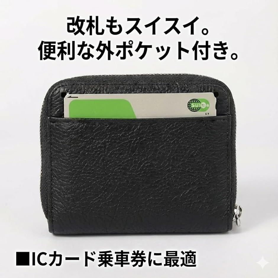 折り財布　財布　ミニ財布　ケース　小銭入れ　ブラック コインケース財布 多機能ジッパー付 6つの仕切り付きミニ財布 カード