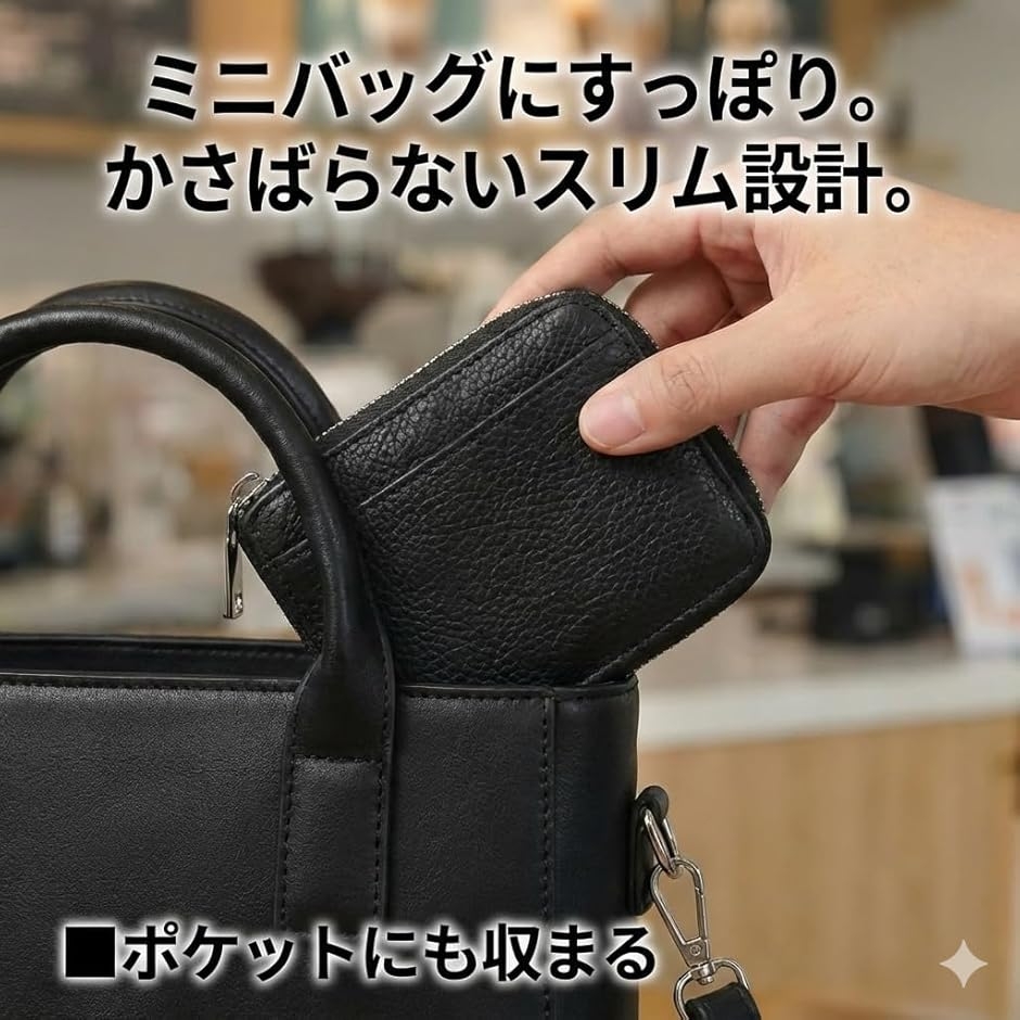 コインケース財布 多機能ジッパー付 6つの仕切り付きミニ財布 カード