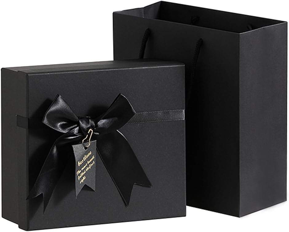 �M�t�g�{�b�N�X 15x15x7cm �v���[���g�{�b�N�X �����p �� ���b�s���O �M�t�g�ܕt�� (�u���b�N)