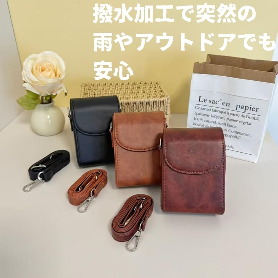 カメラケース デジカメ 革 ショルダー PUレザー素材 カメラバッグ 汎用