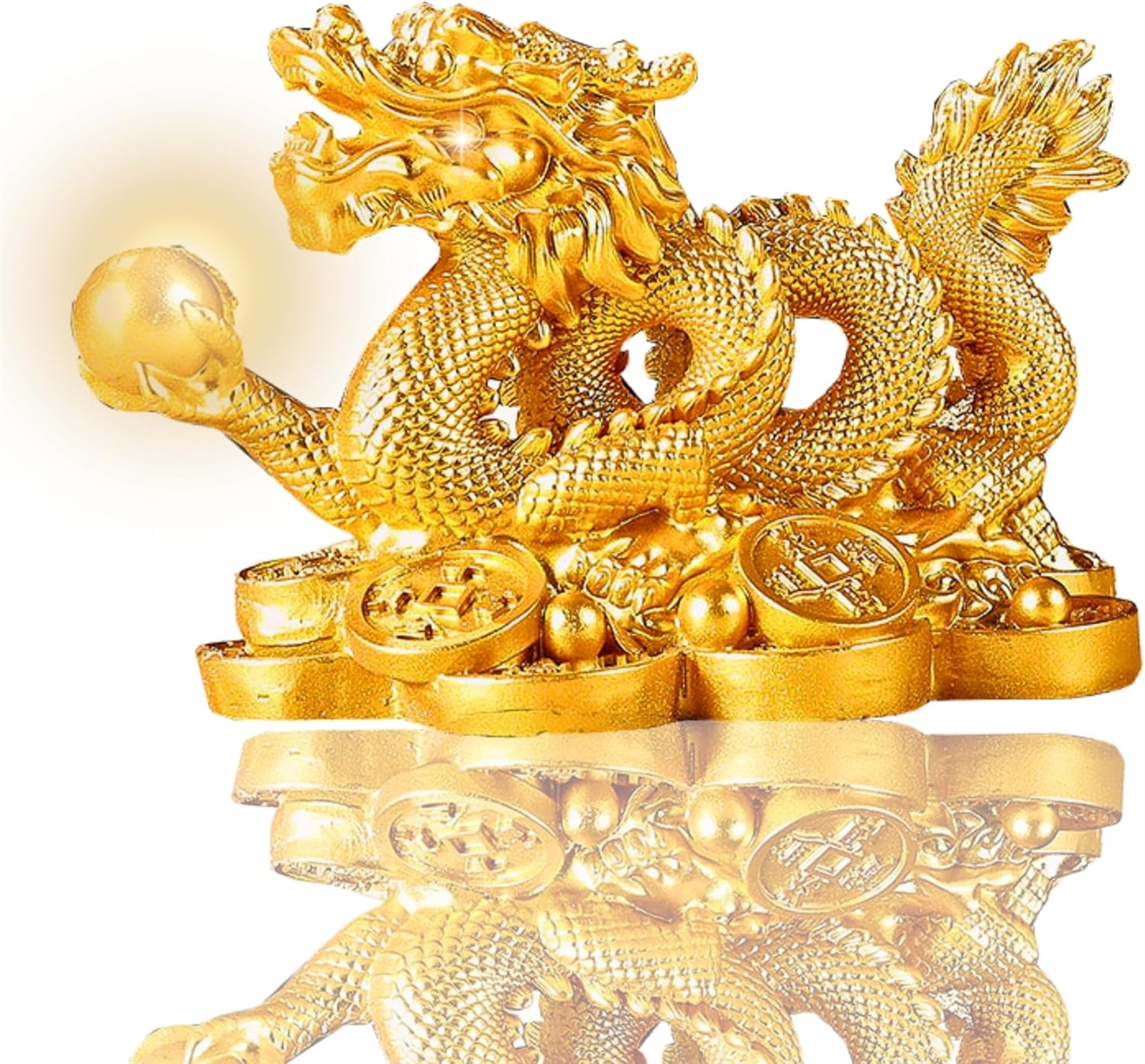置物 金色 龍 ドラゴン オブジェ 風水 インテリア 開運 縁起物 玄関