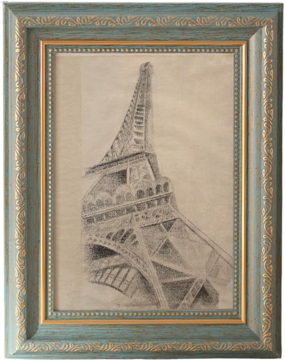 �ʐ^���� �A���e�B�[�N���v�����g A4 �z�� ���g�� �A�[�g�t���[�� A4�T�C�Y (�u���[�O���[��,  �c34.9cmx��26.2cm)