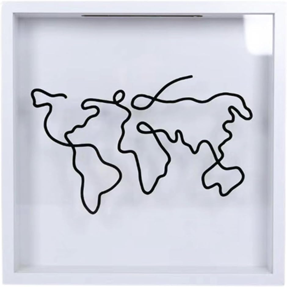 チケット収納箱 ポストカード 記念品 地図箱 冒険アーカイブボックス (ホワイト,  20x20cm)