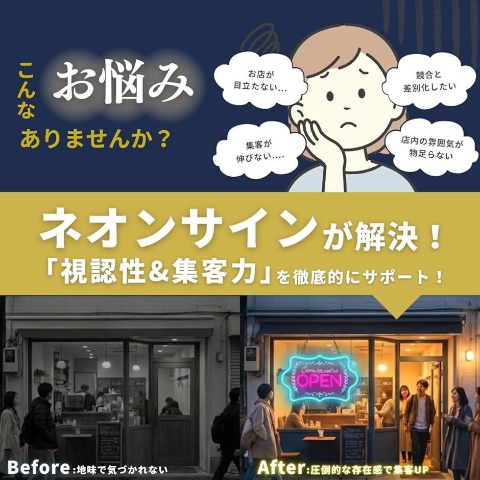 ネオンサイン OPEN ネオンライト 看板 LED オープン 電飾 USB 店舗