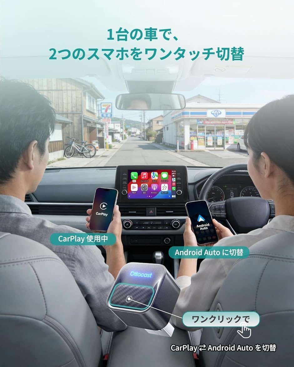 オットキャスト Mini Core ワイヤレスCarPlay/Android Autoアダプター