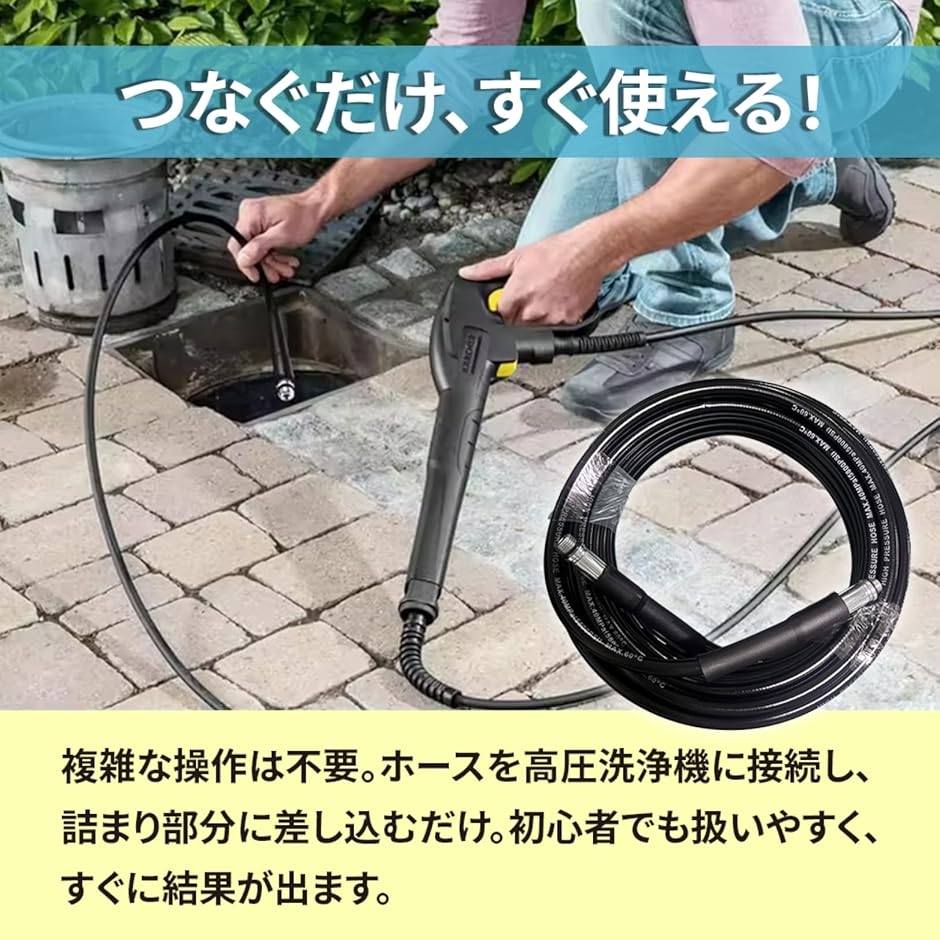 強力洗浄パイプクリーニングホース 配管洗浄 排水管 高圧洗浄機