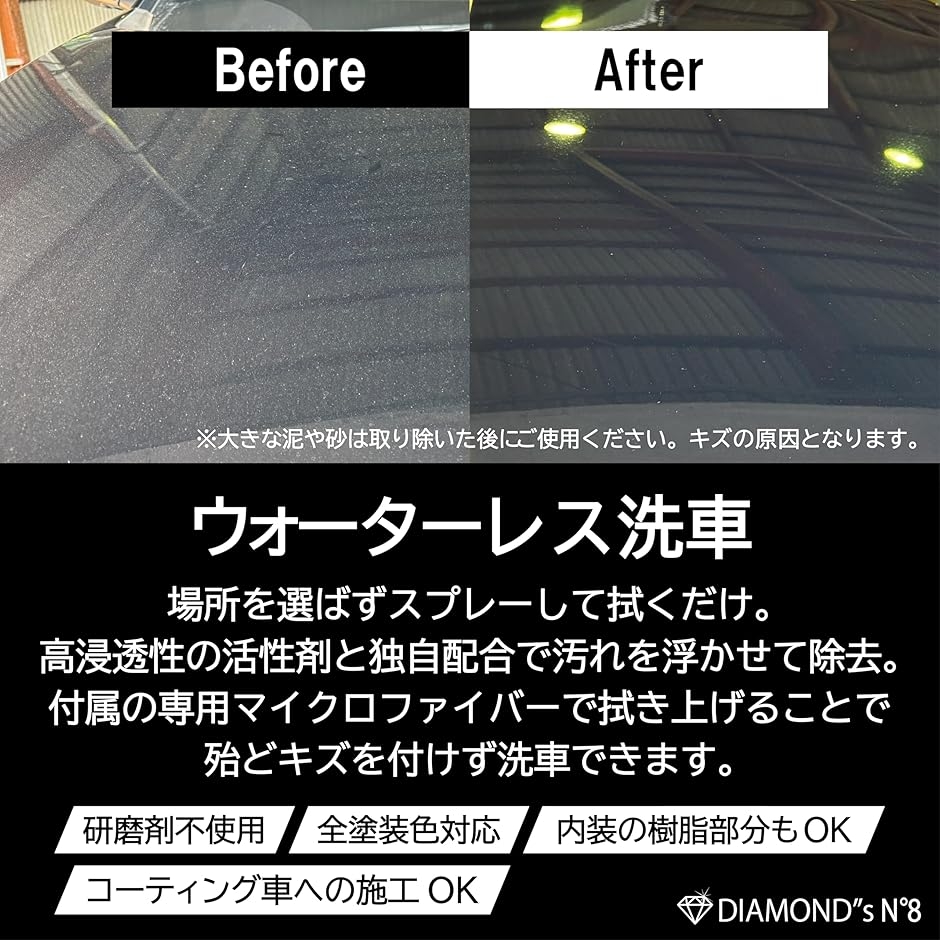 サンキ DIAMONDS No.8 カーシャンプー 水なし洗車 無水洗車