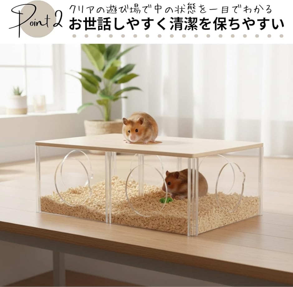 ハムスター ハウス 家 三室 底板なし 遊び場...の詳細画像3