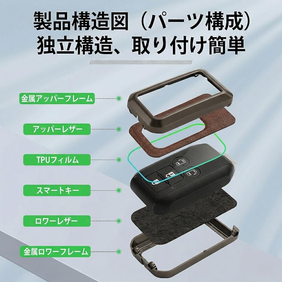 MATCHA MELON スズキ スマートキーケース レザー調 カラビナ付き