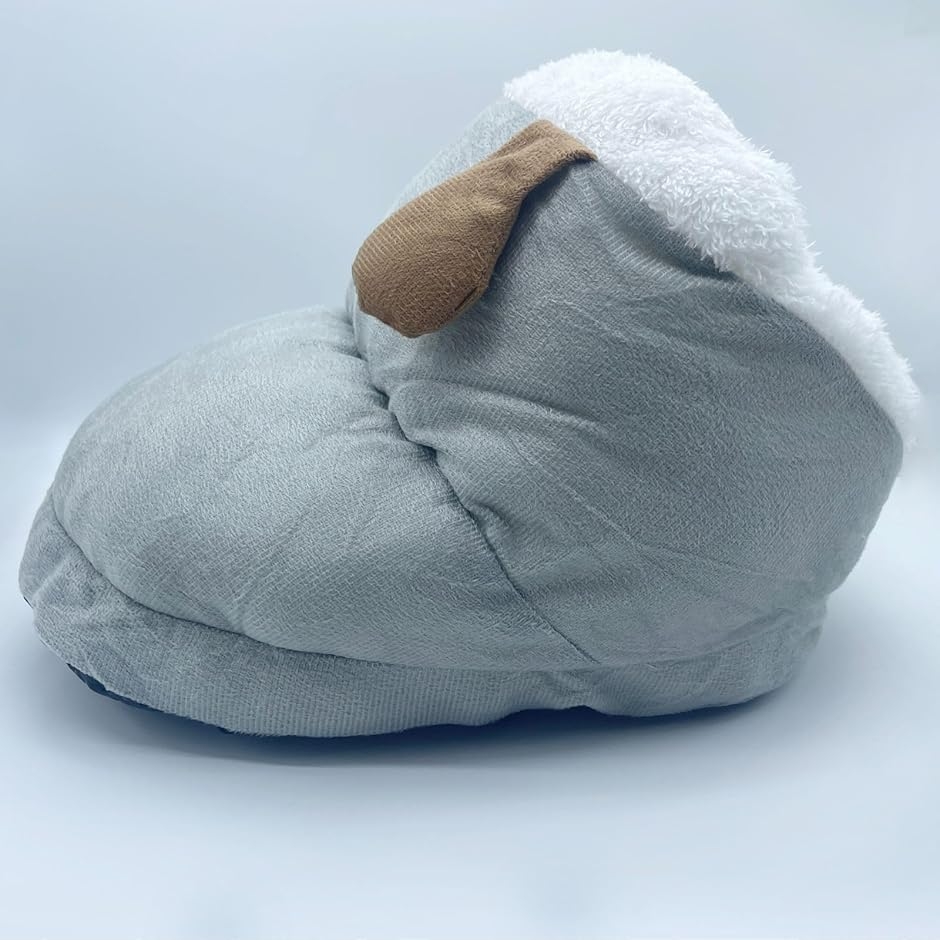ペットベッド スリッパ 型 枕 安眠 子猫 いぬ メッシュ クッション 寒さ対策 防寒 犬 キャットハウス ソファ (グレー)