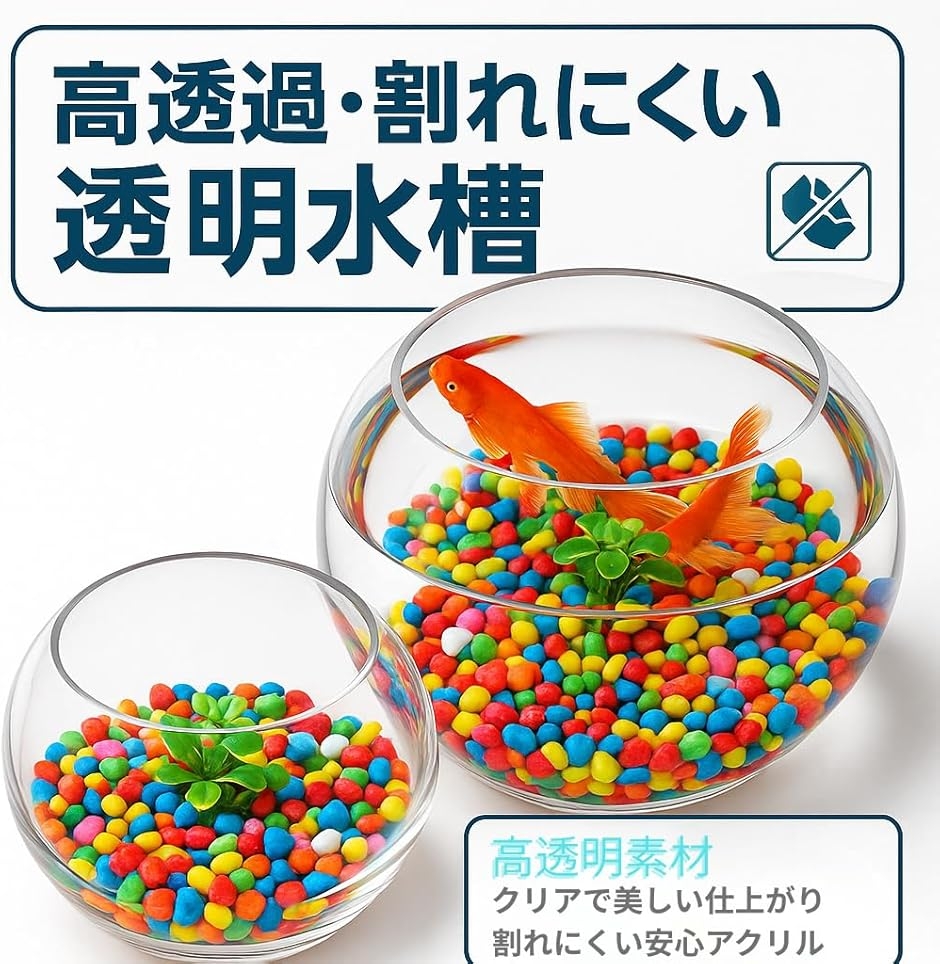 金魚鉢 ガラス 水槽 ボウル 透明 アクアリウム メダカ鉢 テラリウム